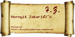 Hornyik Zakariás névjegykártya